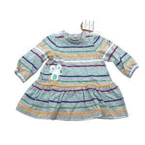 Polarn O. Pyret Baby Dress Striped Organic Cotton Long Sleeve 1-2M